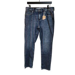 Eddie Bauer Boyfriend Slim Jeans Mid Rise Relaxed Waist Hip & Thigh Blue Denim W